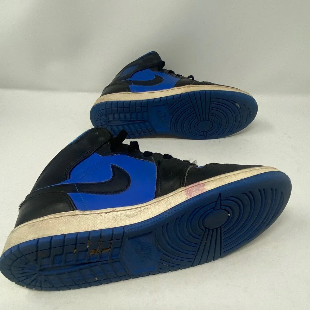 Jordan 1 Mid Royal Blue Black Mens 6Y DQ8423-042 Mid Top Sneakers